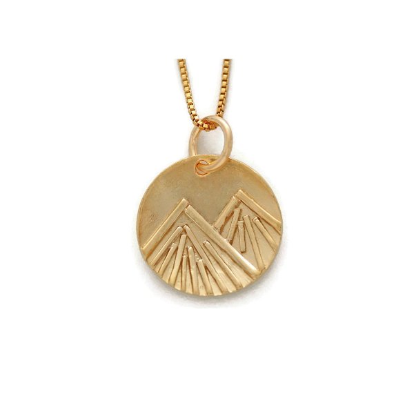 Closeup photo of Winter Mountain Gold Vermeil Pendant on 16-18” Chain