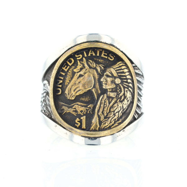 Closeup photo of Chief and His Horse Cigar Band