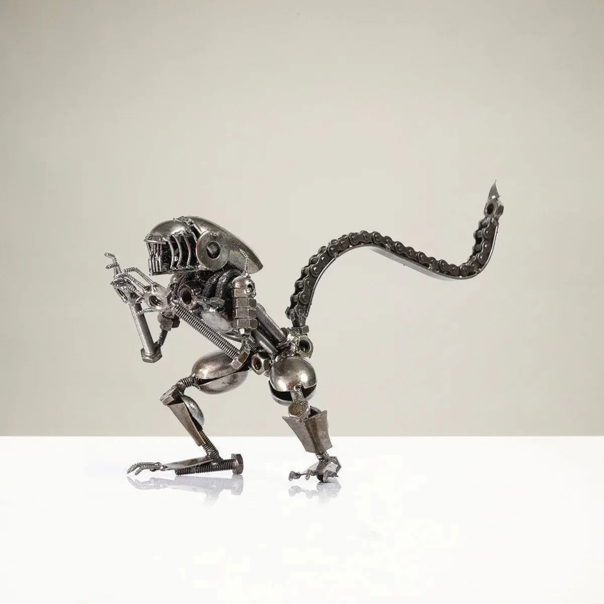 Alien Inspired Recycled Metal Sculpture