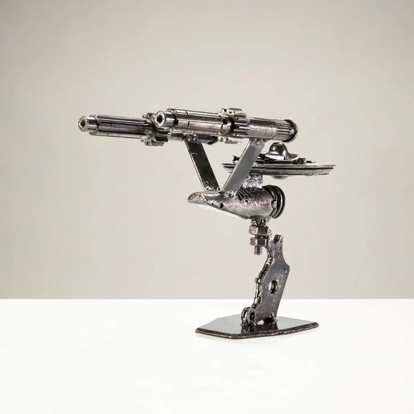 Closeup photo of Enterprise Star Trek Inspired Recycled Metal Sculpture