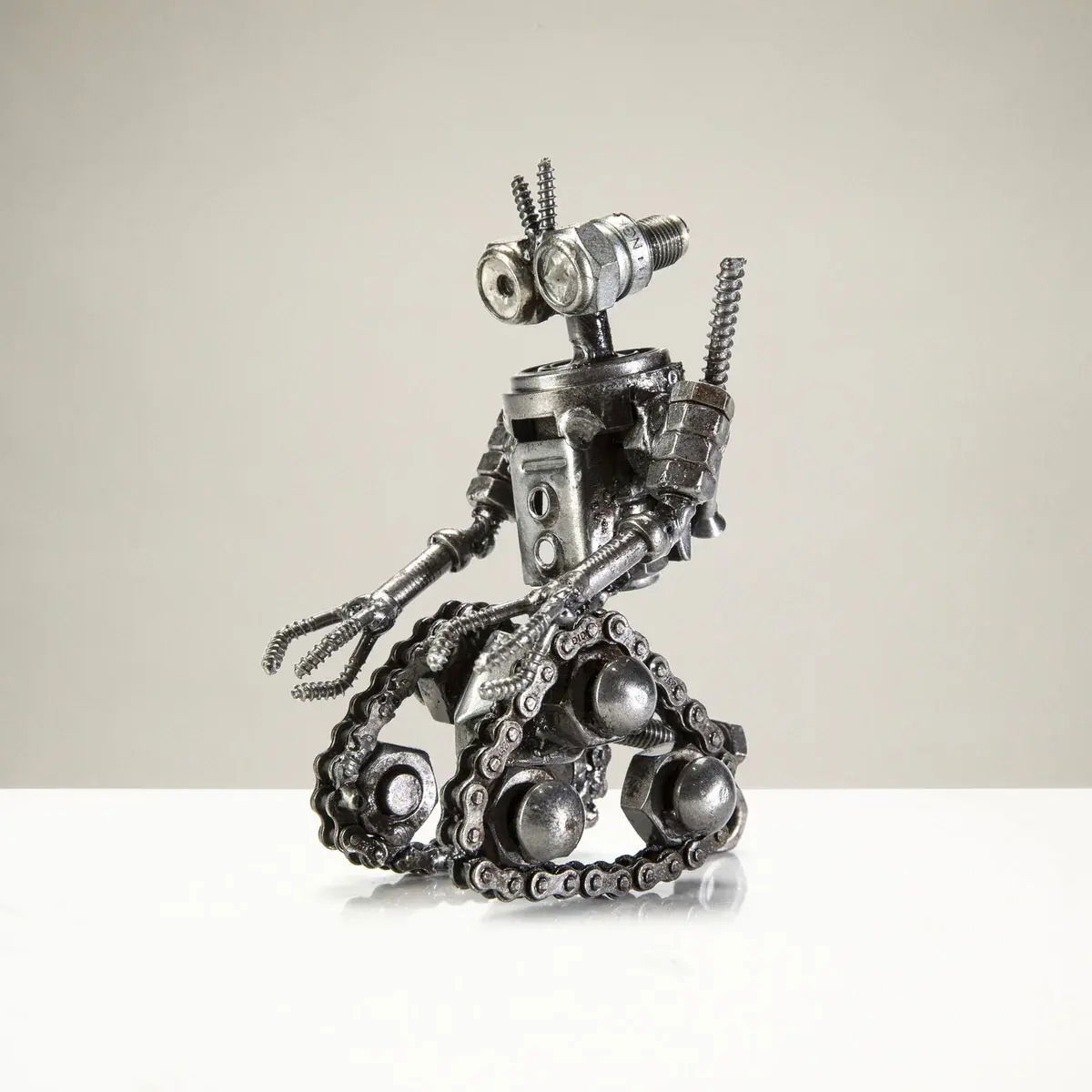 Johnny-5 Inspired Recycled Metal Sculpture