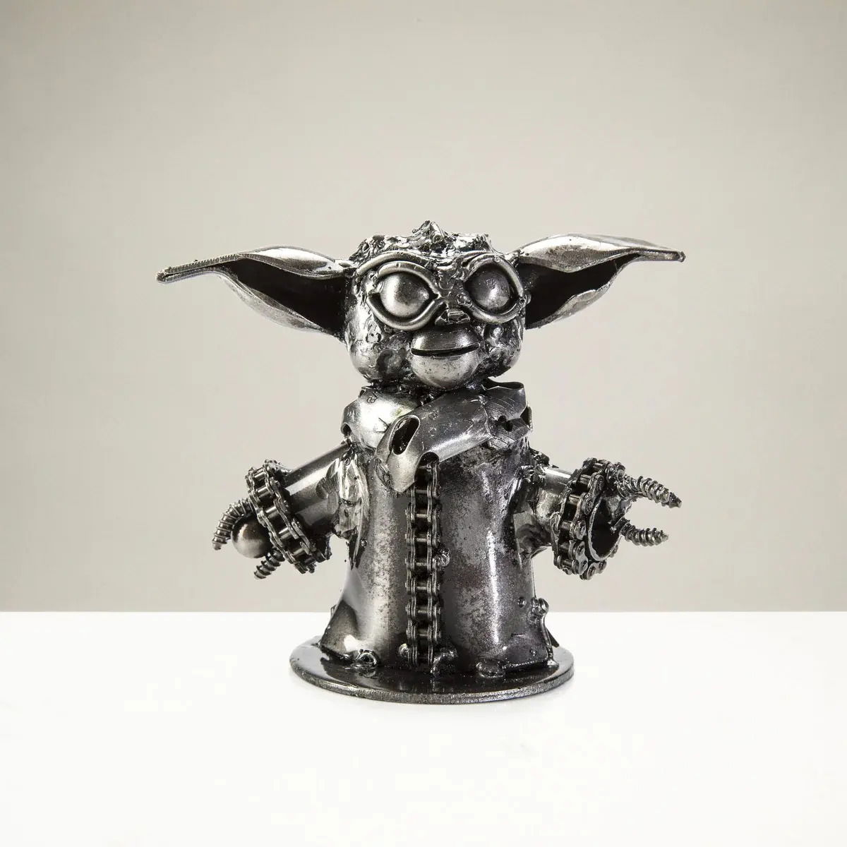 Baby Yoda Inspired Recycled Metal Sculpture