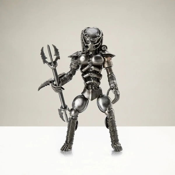 Closeup photo of Predator Inspired Recycled Metal Sculpture