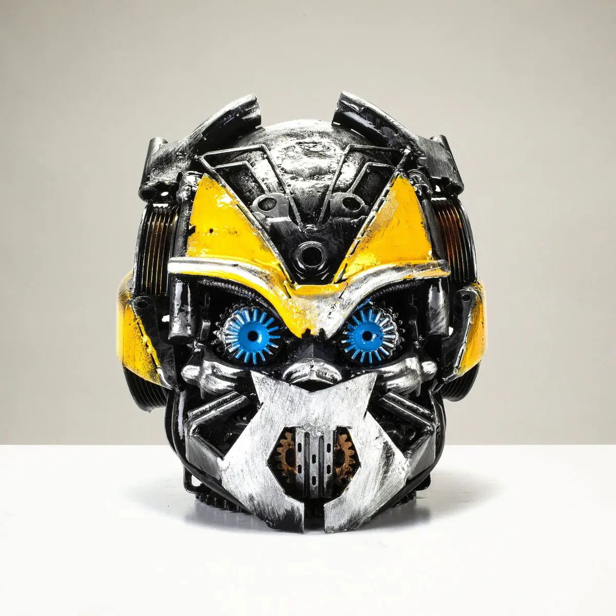 BumbleBee Head Inspired Recycled Metal Art Sculpture