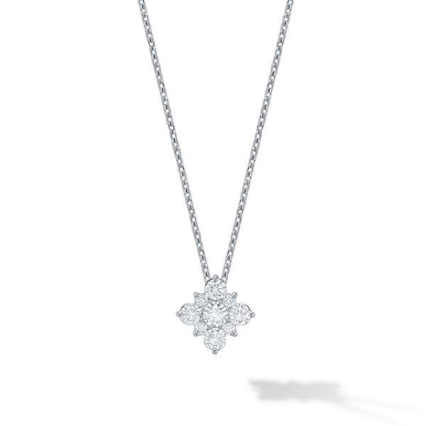 Closeup photo of 18kw .37ct Diamond Snowflake Necklace
