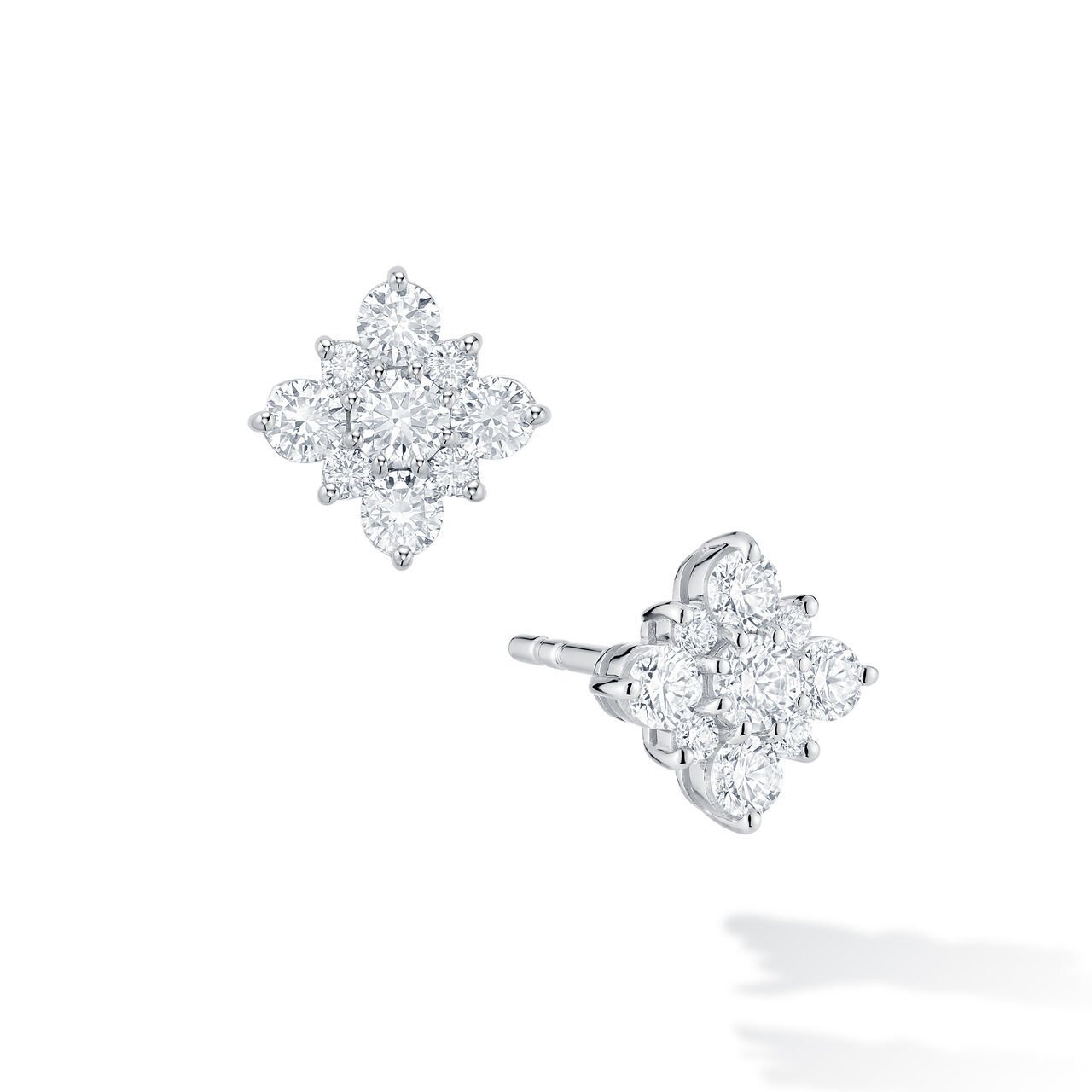 18kw .71ct Diamond Snowflake Earrings