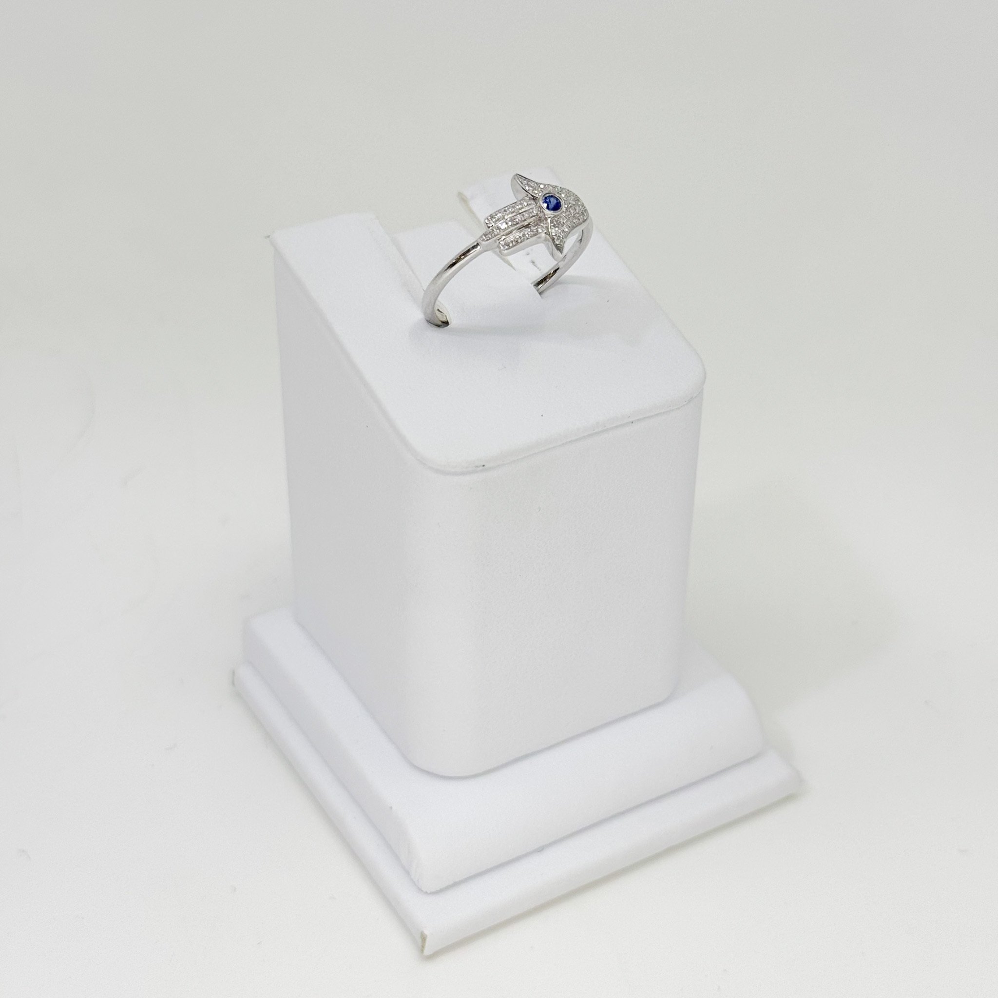 Sapphire and Diamond Hamsa ring