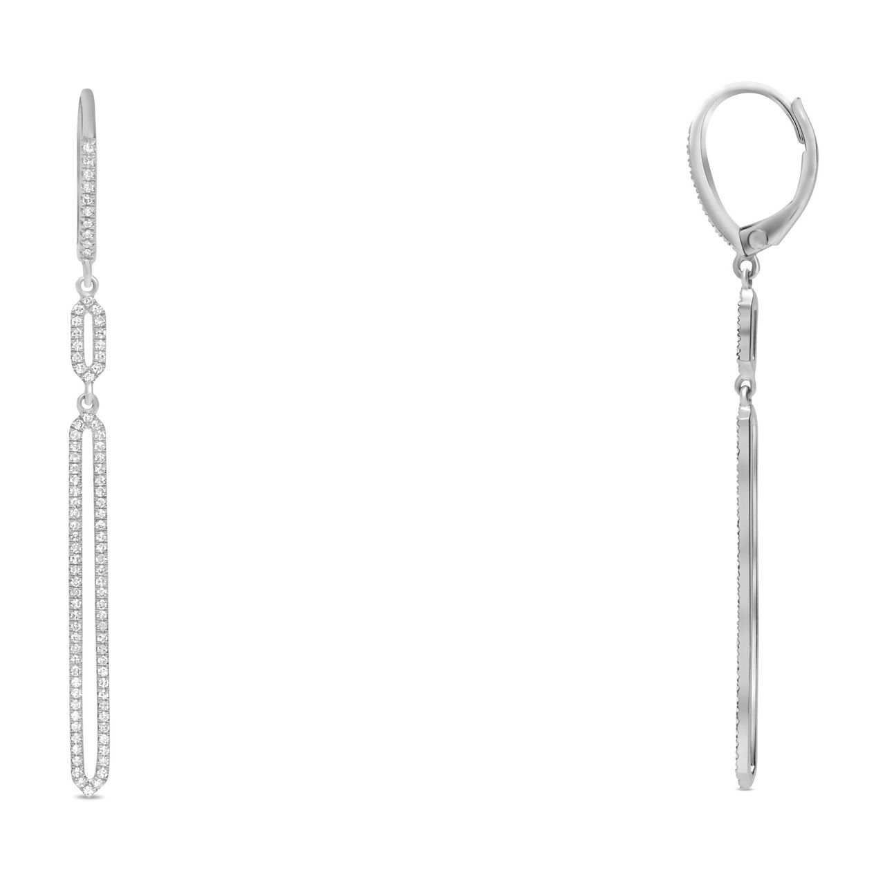 14kw Diamond Bar Earrings