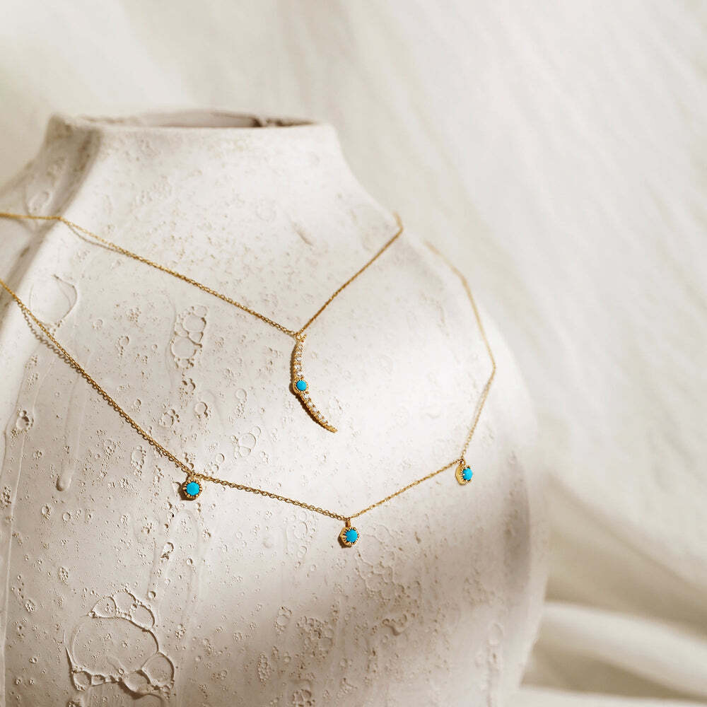 AMINA | Turquoise 3-Stone Station Necklace