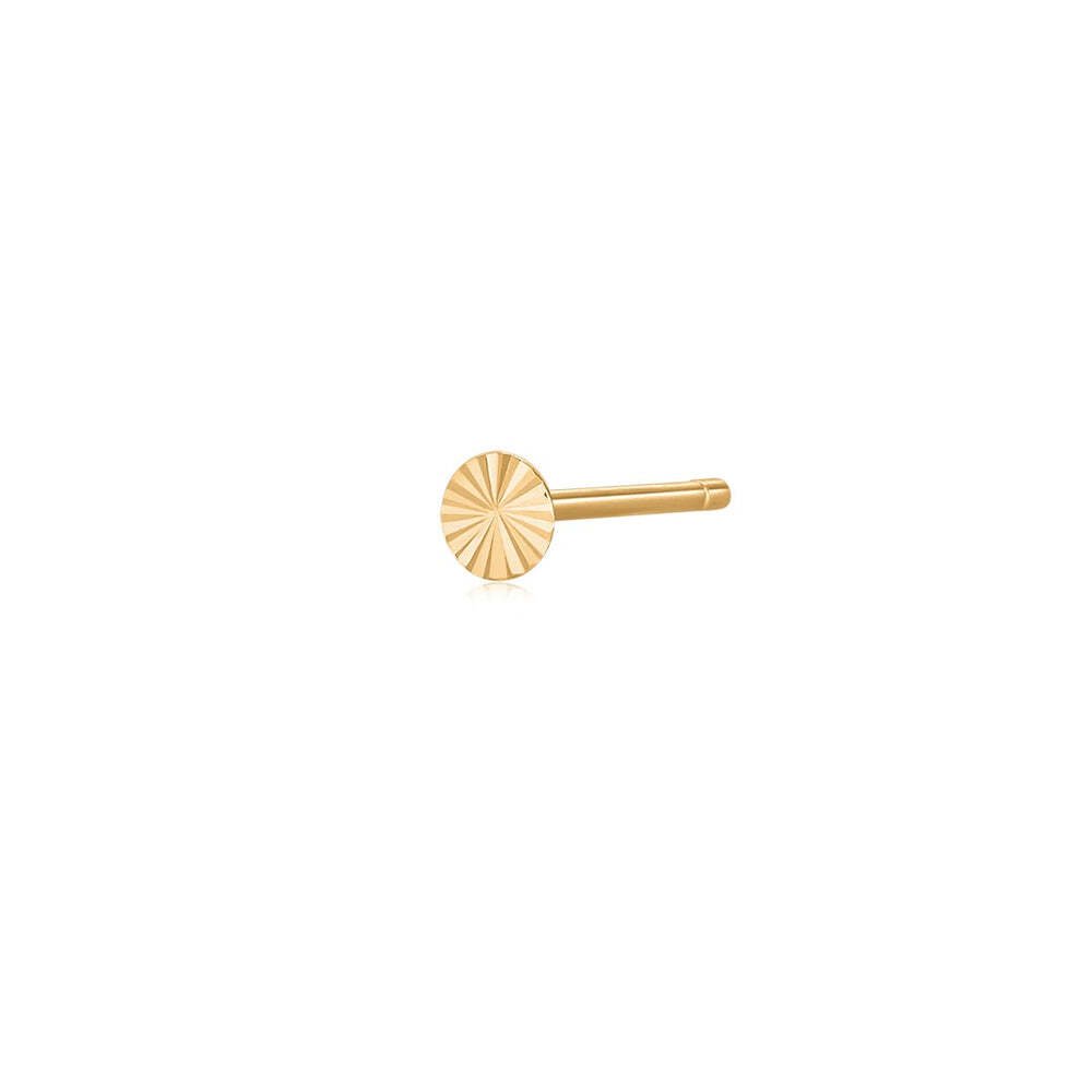 CORAL | Single Diamond Cut Circle Stud Earring