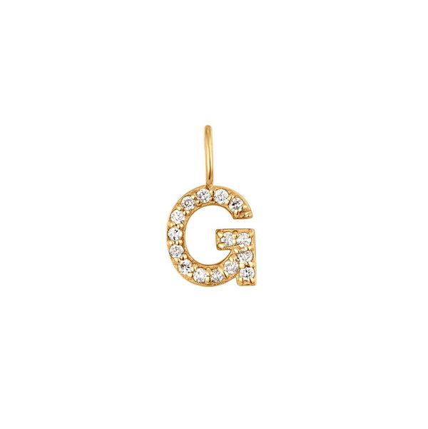 Closeup photo of G | Diamond Initial Charm
