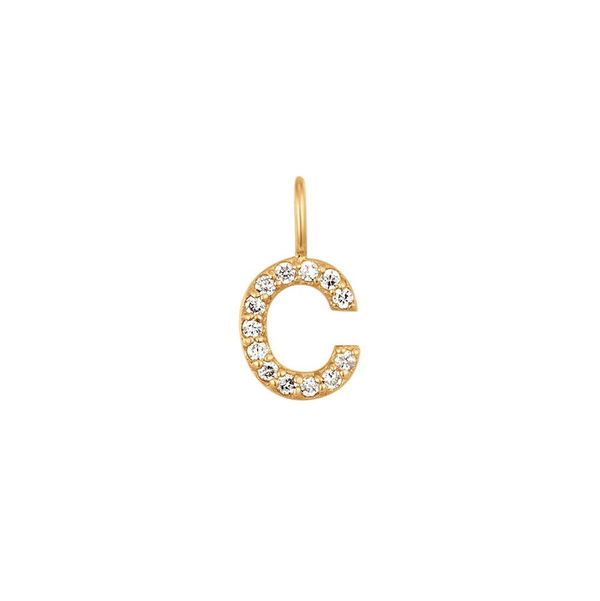 Closeup photo of C | Diamond Initial Charm