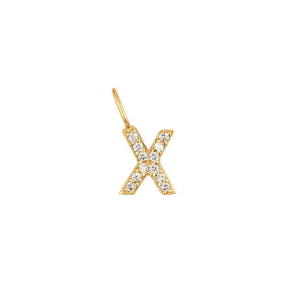 Closeup photo of X | Diamond Initial Charm