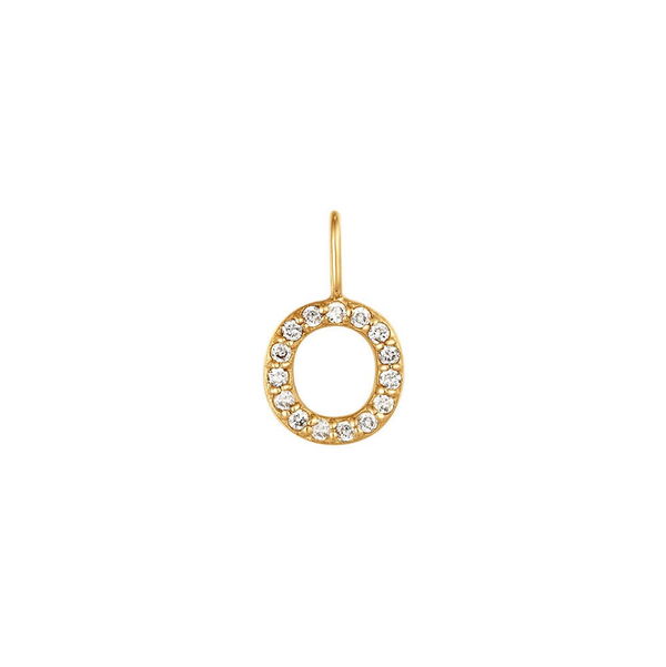 Closeup photo of O | Diamond Initial Charm