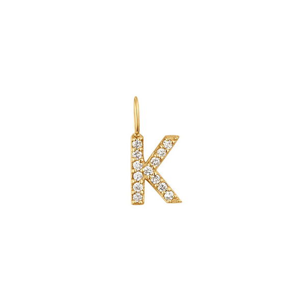 Closeup photo of K | Diamond Initial Charm