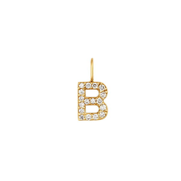 Closeup photo of B | Diamond Initial Charm