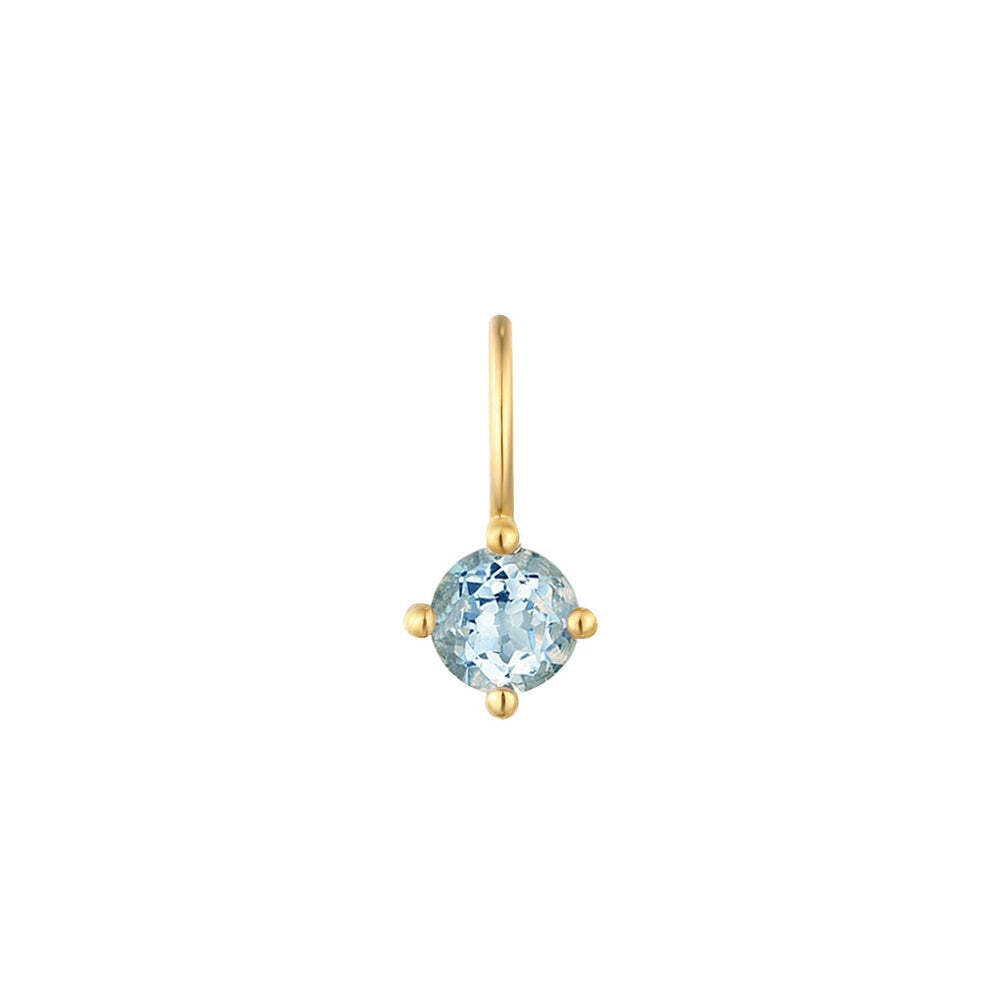 Personalize and add a little magic to your style with our delicate and dainty gemstone birthstone charms. Stack them together for a layered look or wear individually, for a touch of subtle elegance. Each piece will tell a story about your life.Material: 14K Solid GoldStone Size: 2.5mmRing Diameter: 4mm*2.6mmStone Type: Aquamarine MARCH | Aquamarine Necklace Charm