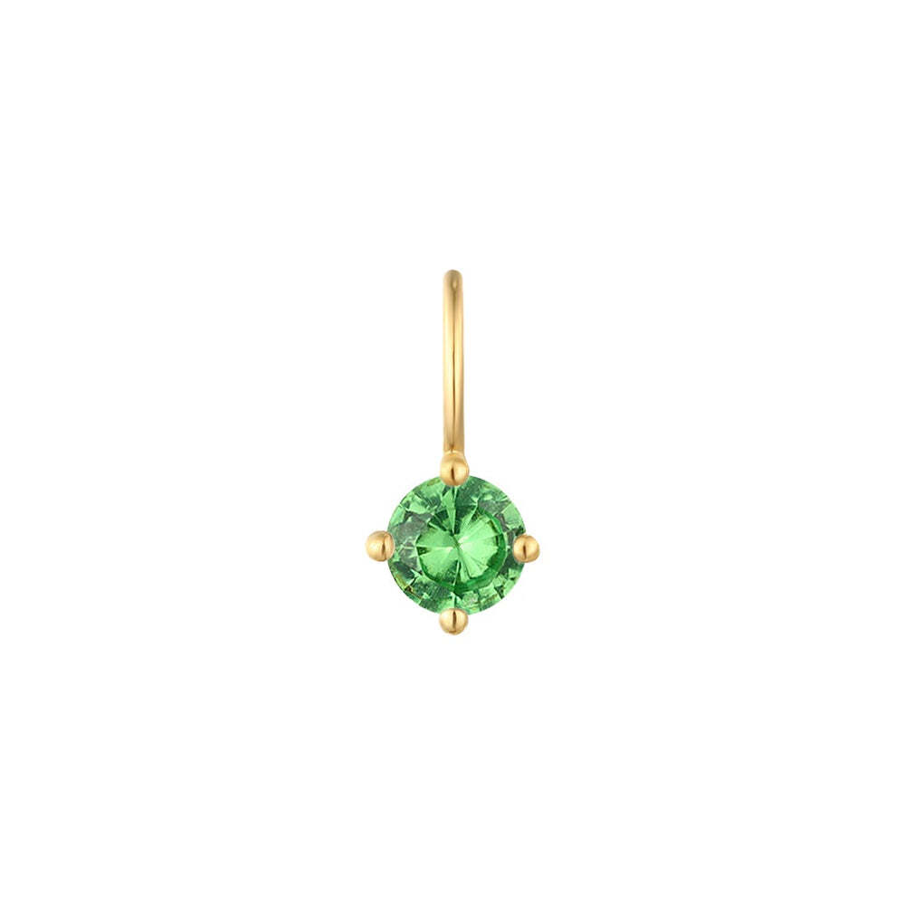 Personalize and add a little magic to your style with our delicate and dainty gemstone birthstone charms. Stack them together for a layered look or wear individually, for a touch of subtle elegance. Each piece will tell a story about your life.Material: 14K Solid GoldStone Size: 2.5mmRing Diameter: 4mm*2.6mmStone Type: Tsavorite MAY | Green Tsavorite Necklace Charm