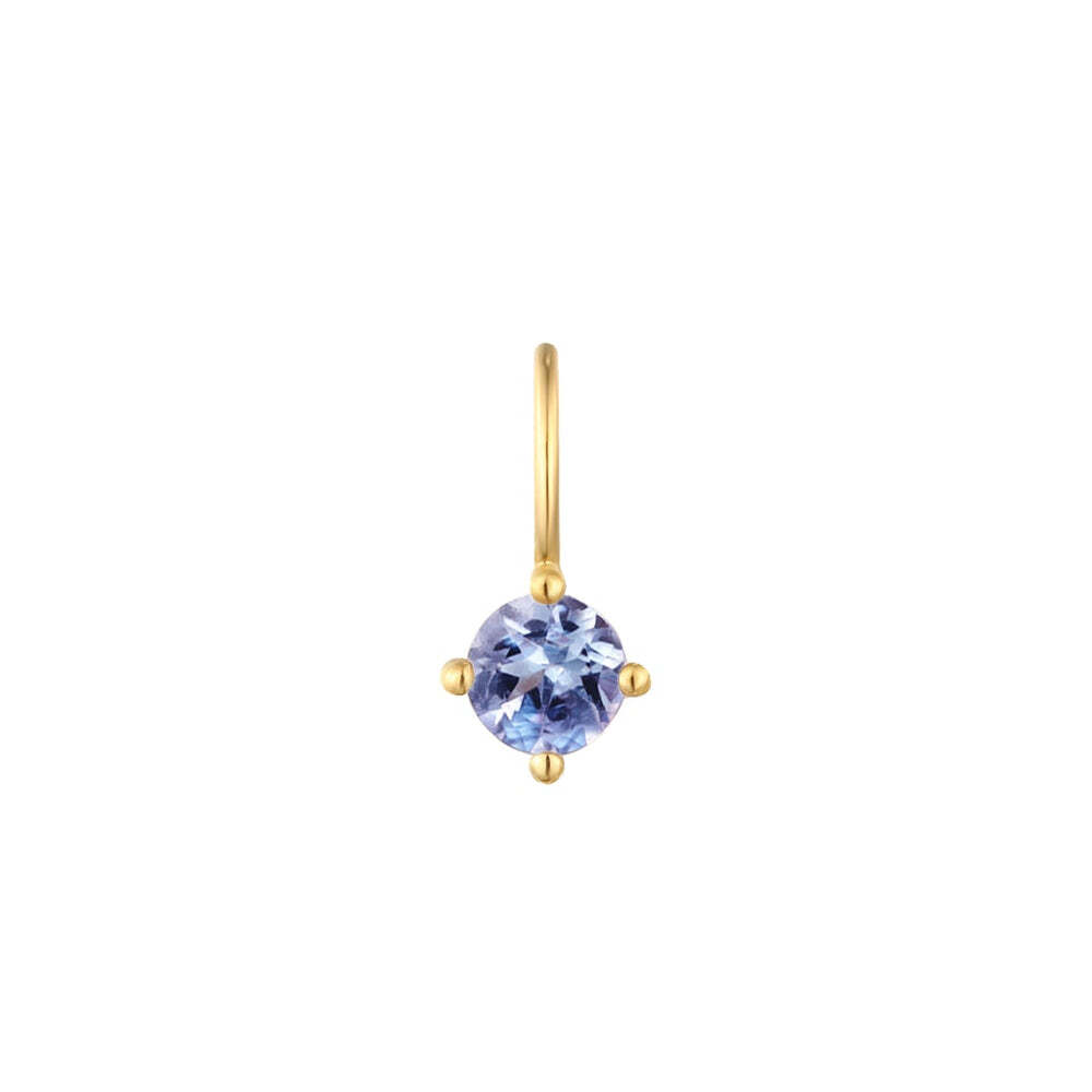 Personalize and add a little magic to your style with our delicate and dainty gemstone birthstone charms. Stack them together for a layered look or wear individually, for a touch of subtle elegance. Each piece will tell a story about your life.Material: 14K Solid GoldStone Size: 2.5mmRing Diameter: 4mm*2.6mmStone Type: Tanzanite DECEMBER | Tranzanite Necklace Charm