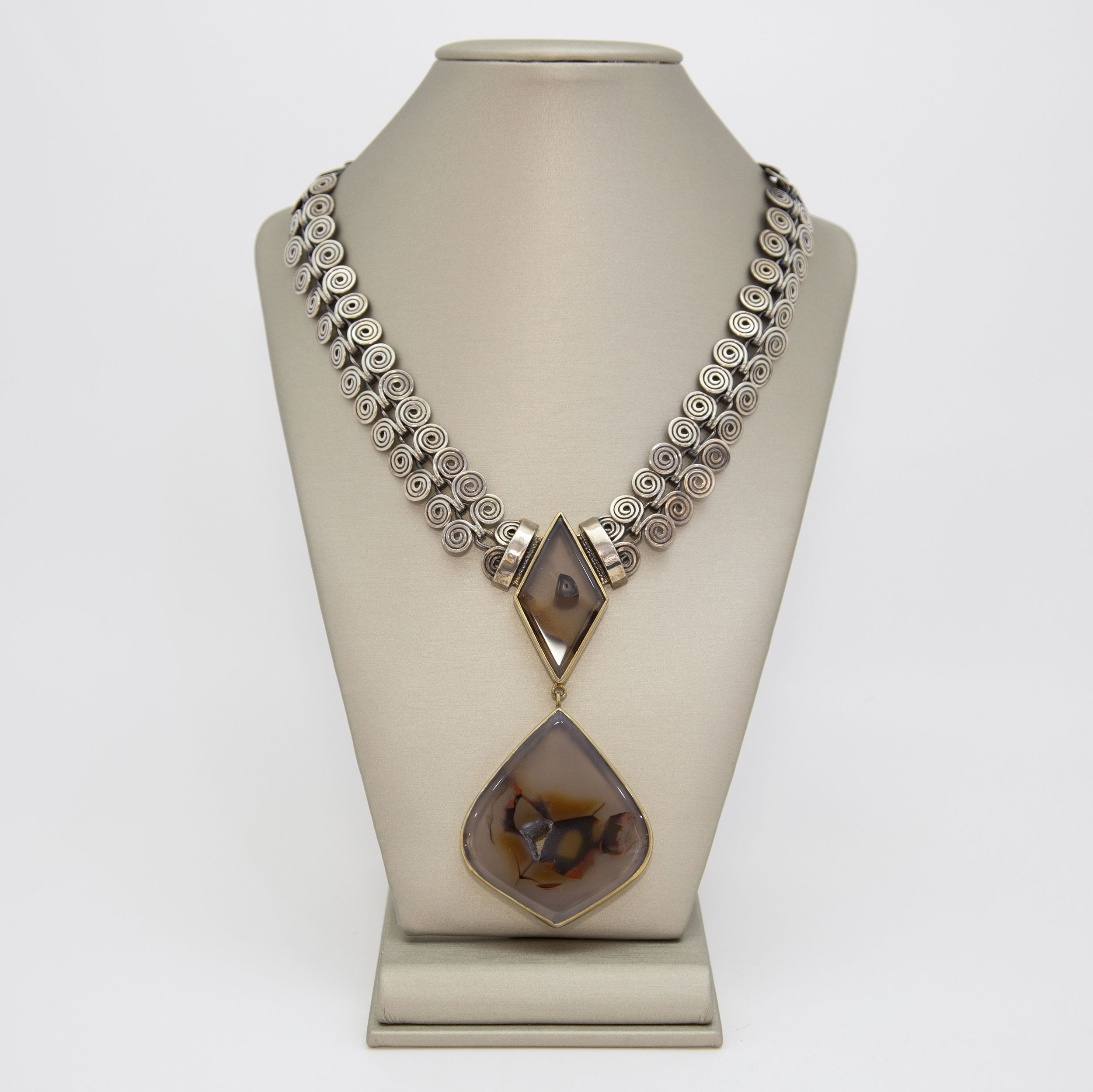 Handmade Hittite Inspired Agate Sterling Necklace