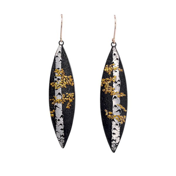 Closeup photo of Aspen Duet Gold and Silver with 14K Earwires Earrings