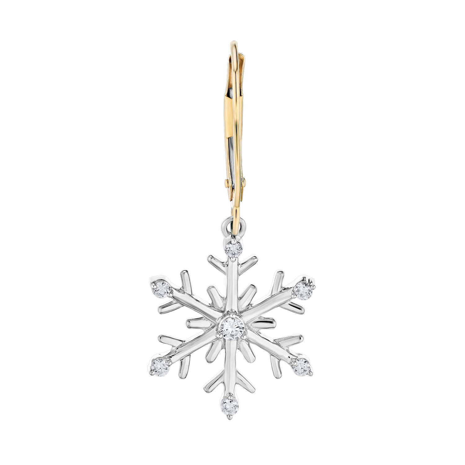 14KW Snowflake Diamond .20 Earrings