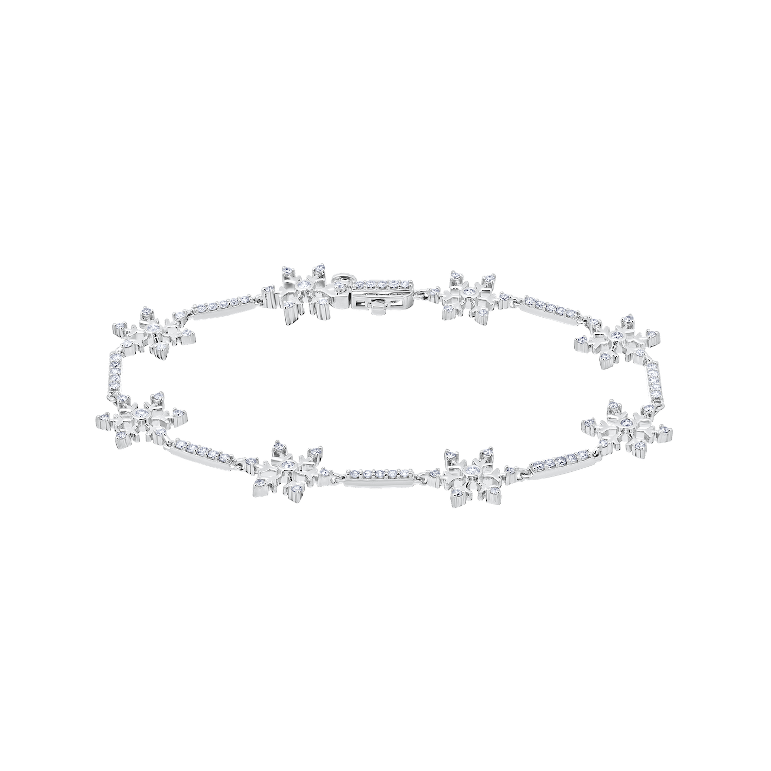 14kw 1ct Diamond Snowflake Link Bracelet