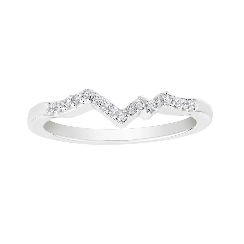 14K White Gold .10ct Dia Band