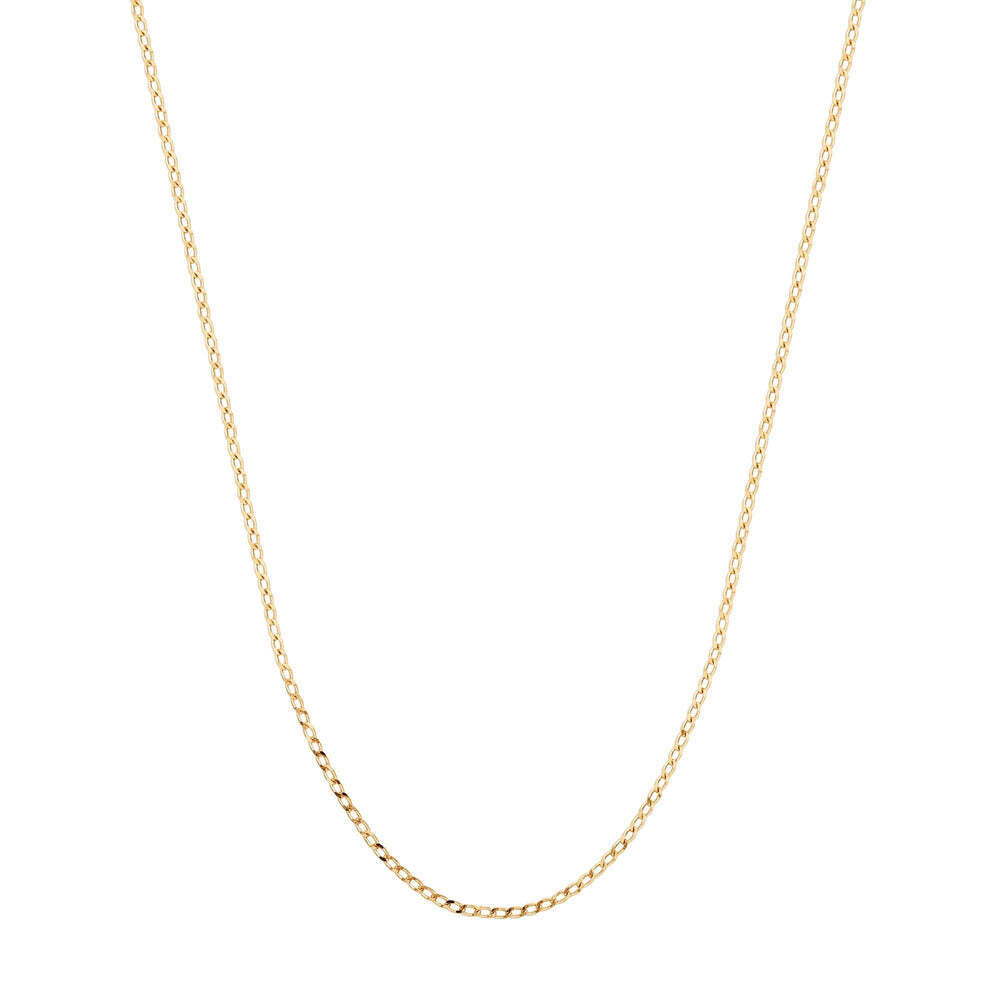 Our delicate curb chain is perfect for your favorite pendant or charm stack or as a dainty layer in your neck mess. Available in 18" with a two inch extender to get the perfect length for you look.Material: 14K Solid GoldChain Length: 18inches.Extension chain: 2inches JOSIE | Curb Chain -18"