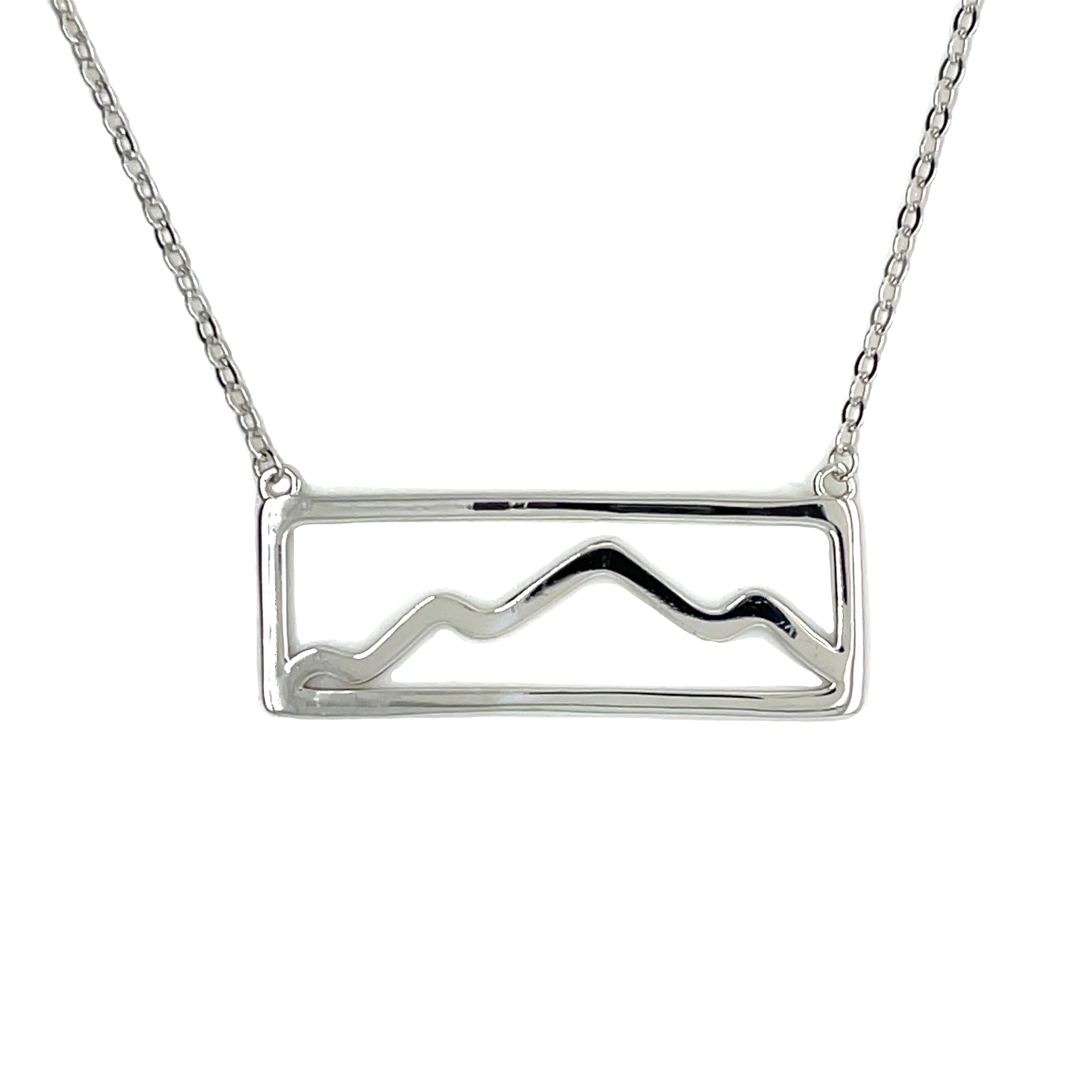 Rectangular Frame Mountain necklace