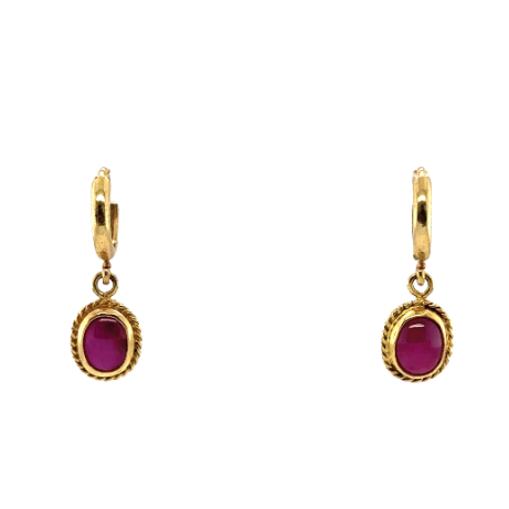 14k Yellow Gold 2.8ct Ruby Earrings