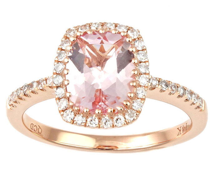 Morganite Halo Ring