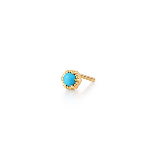 Closeup photo of AMINA | Turquoise Solitaire Single Stud