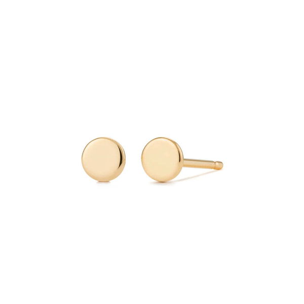 Closeup photo of DOT | Disc Stud Earrings