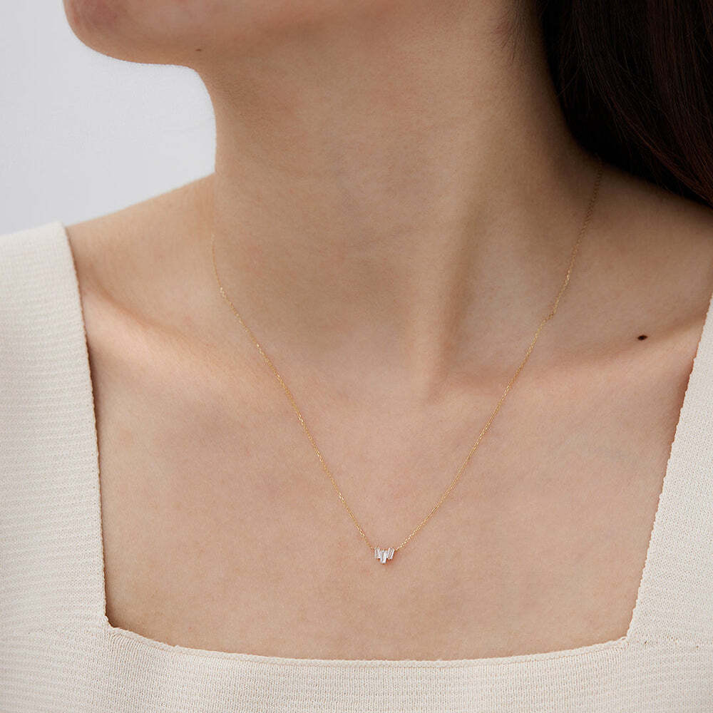 Jaci | Baguette White Sapphire Necklace