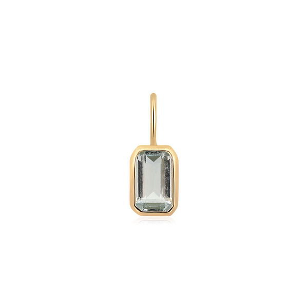 Closeup photo of CERULEAN | Bezel Blue Topaz Charm