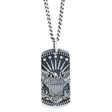 Closeup photo of Eagle Dog Tag Pendant