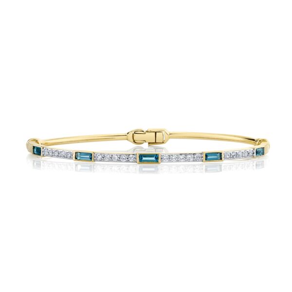 Shot of SLOANE STREET LONDON BLUE TOPAZ BAGUETTE BRACELET WITH WHITE DIAMOND