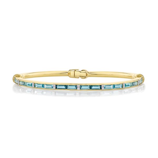 Shot of SLOANE STREET OMBRE BLUE TOPAZ BAGUETTE BRACELET WITH WHITE DIAMOND DETAIL