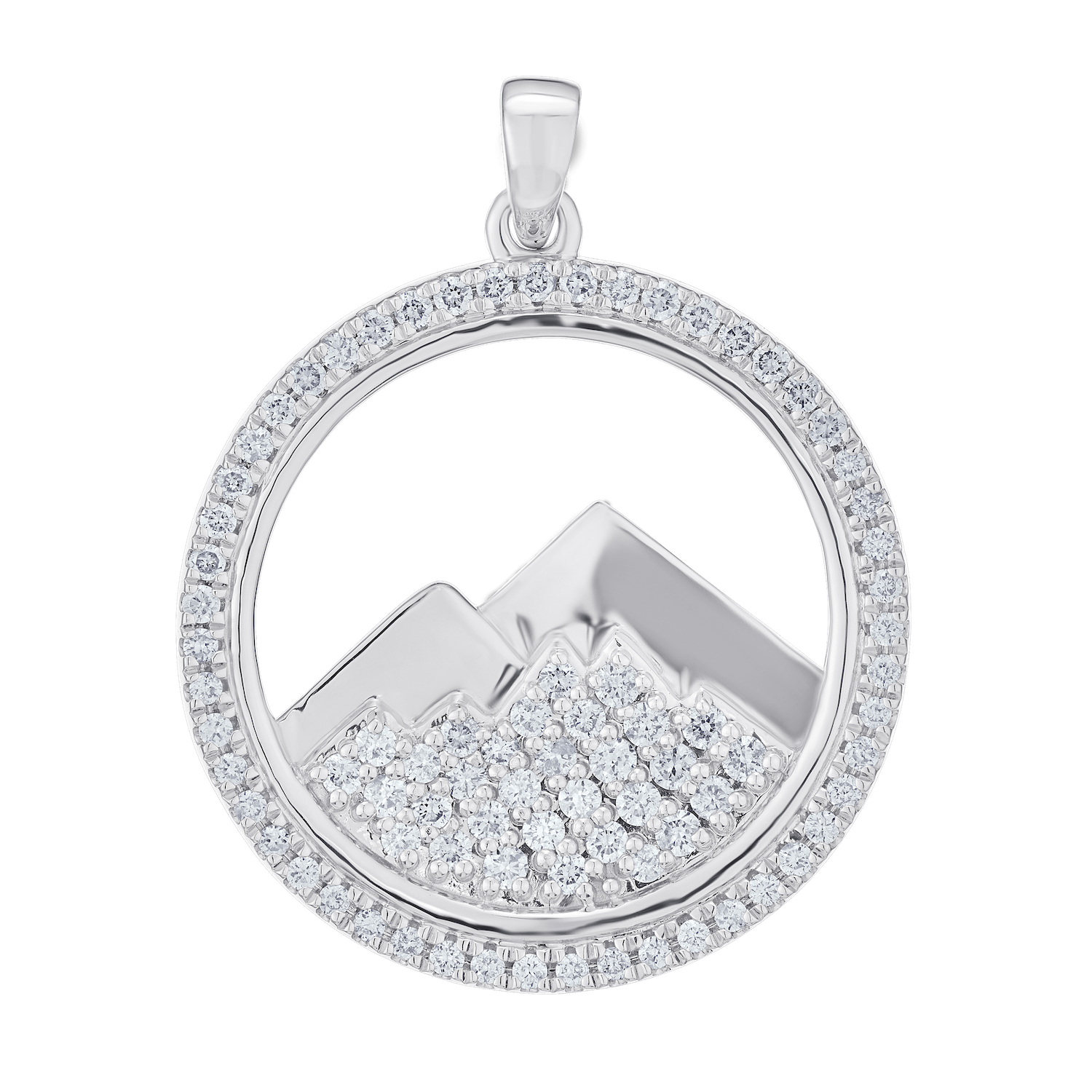 Diamond Frame Mountain Pendant