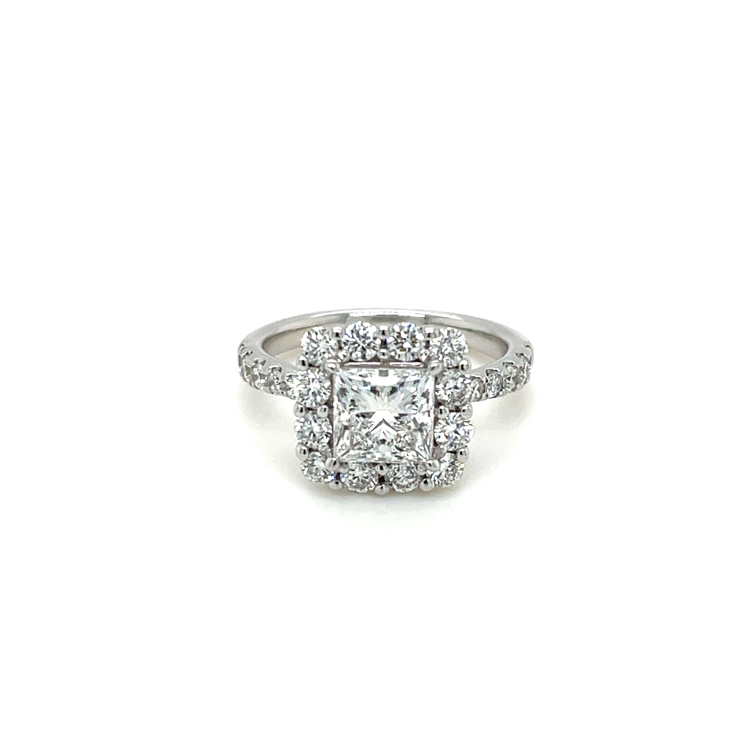 2.5ctw Total Lab Diamonds1.5ct Center Princess Cut IGI Certified F/VS2IGI515230509 Lab Grown Diamond 1.5ct Princess Cut Engagement Ring
