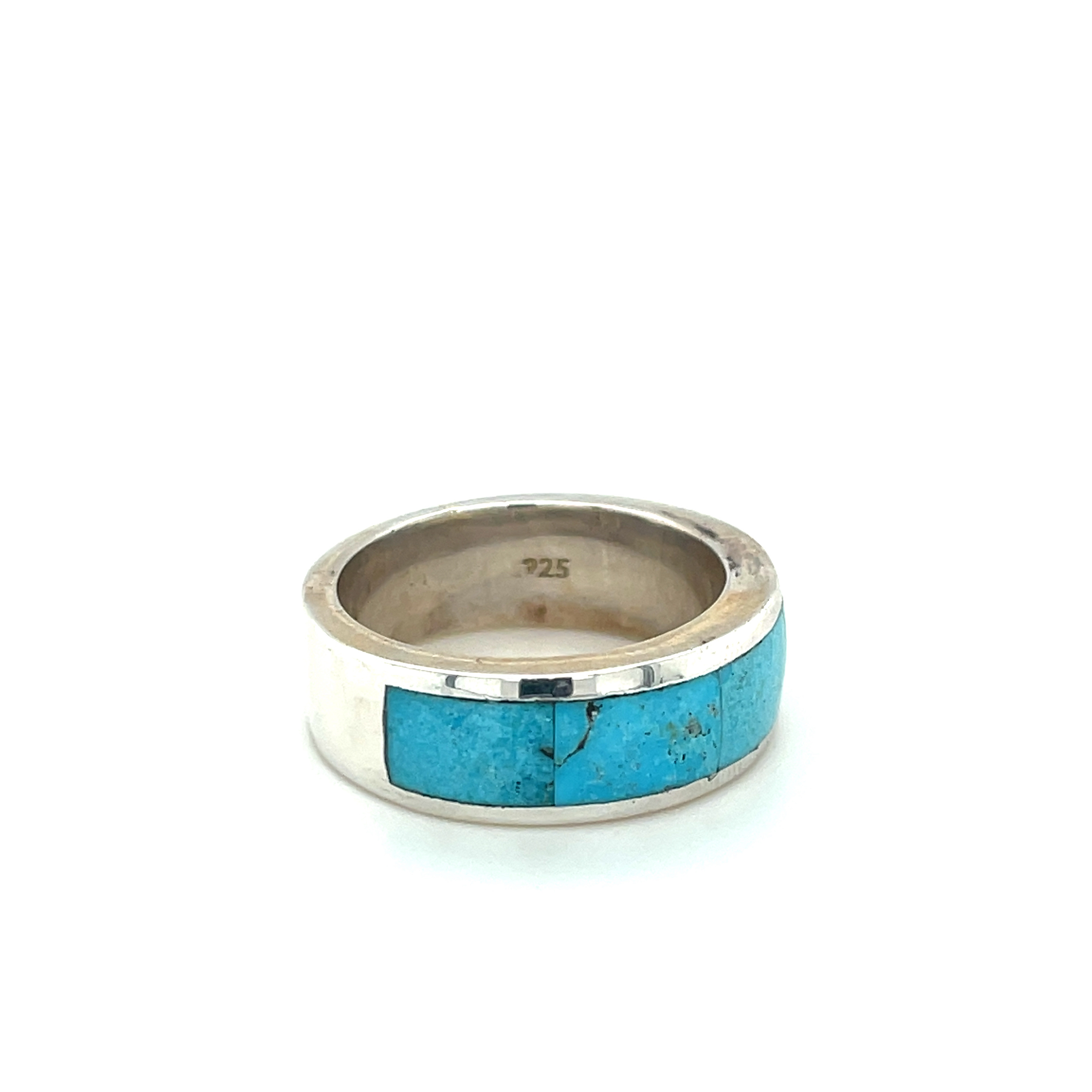 Sterling Silver Turquoise Mens Ring by GL Miller