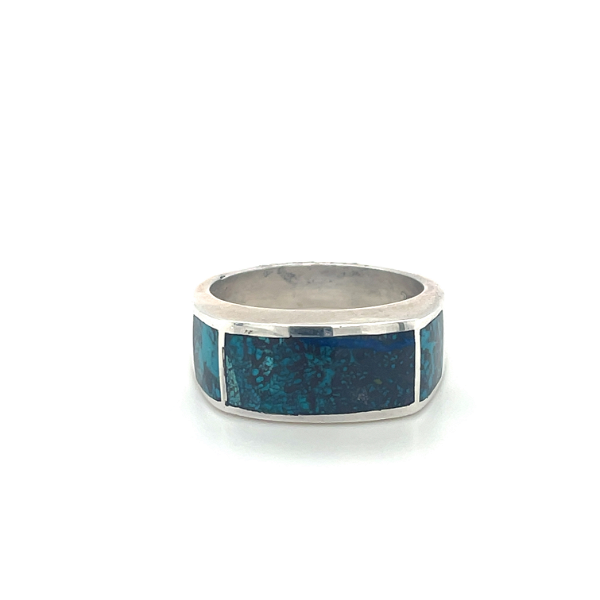 Closeup photo of Sterling Silver Shattuckite Mens Ring by GL Miller
