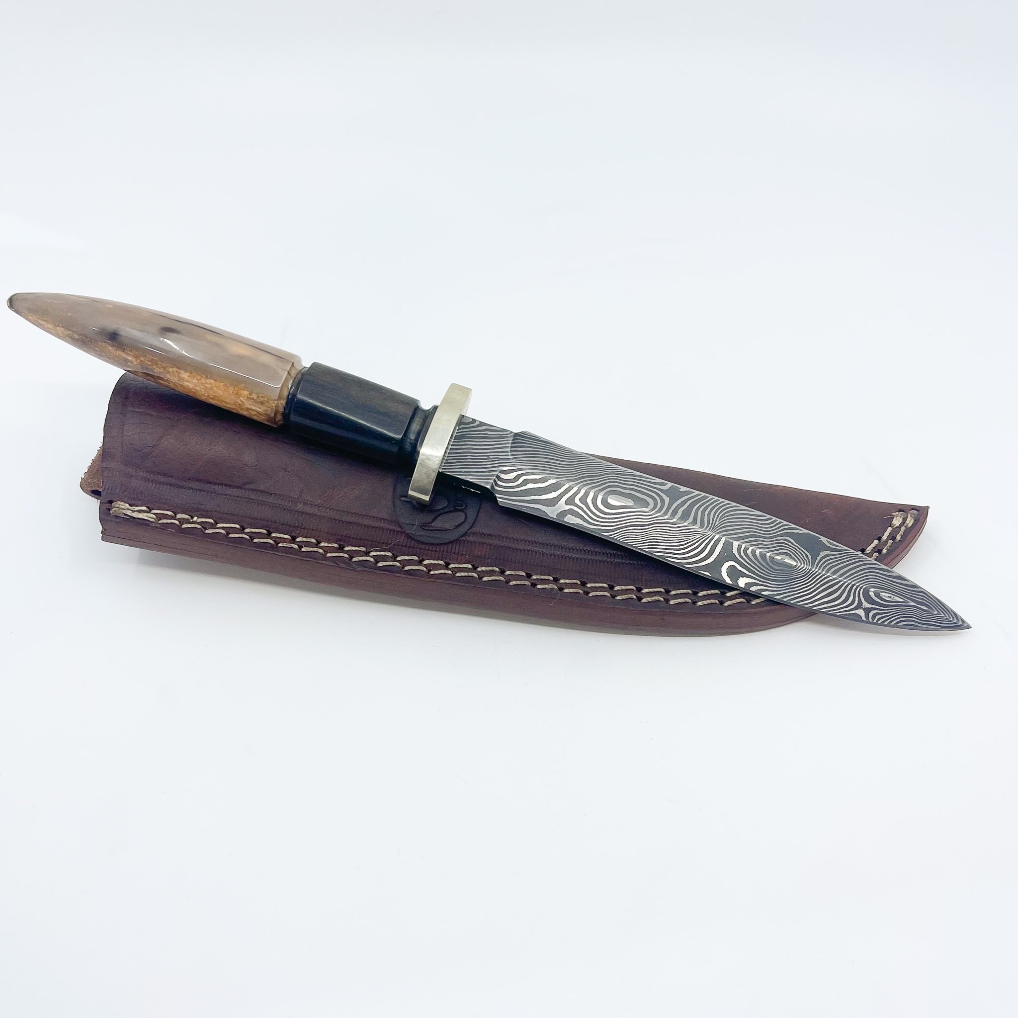 Damascus Steel Dagger with Sheath