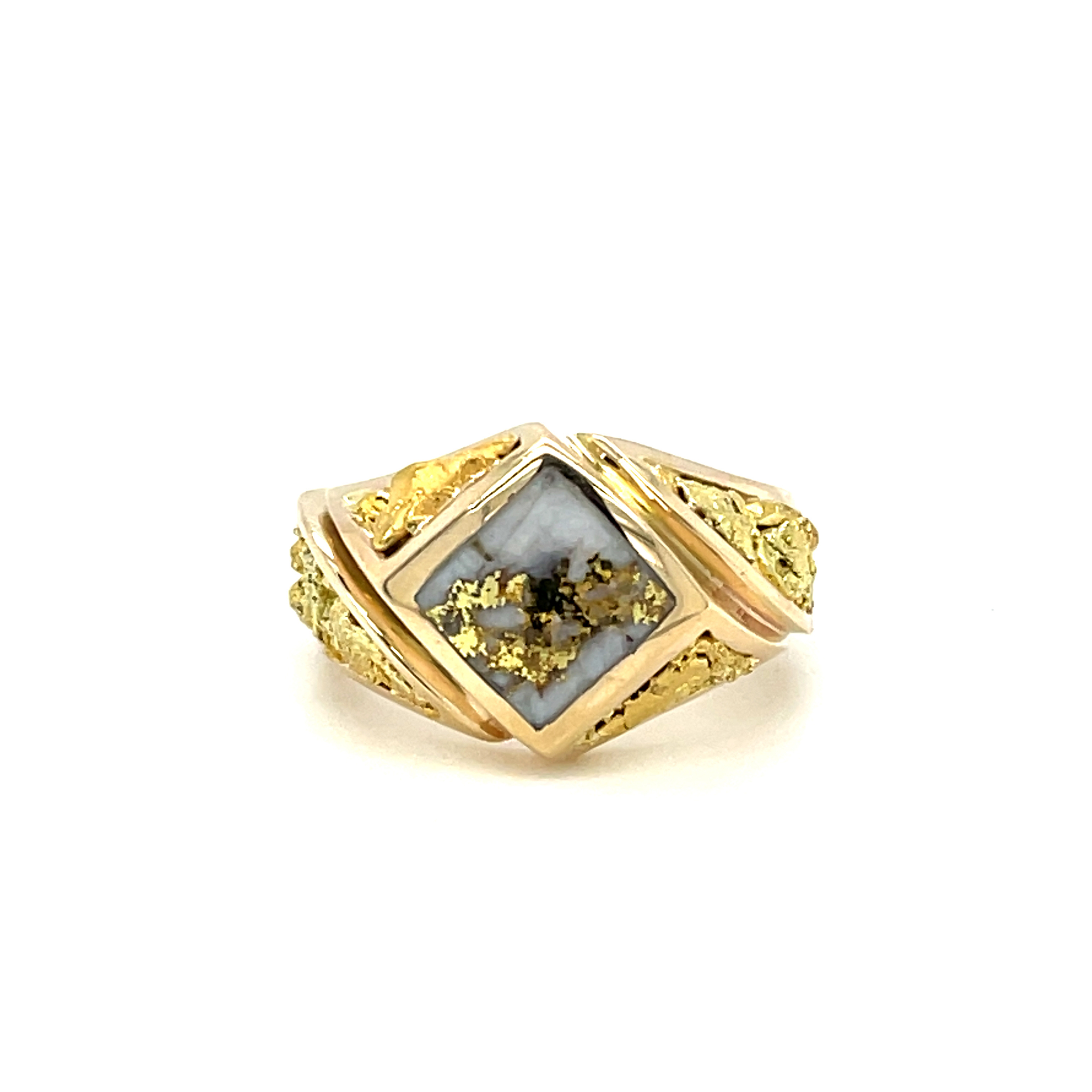14k YG w/ Gold Quartz and Gold Nugget Ring by Peter Fisher