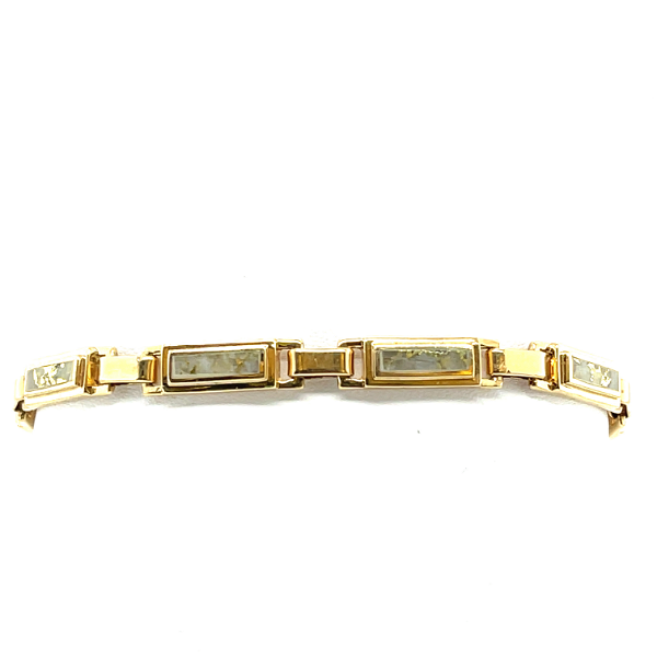 Closeup photo of 14k Gold Quartz Link Bracelet