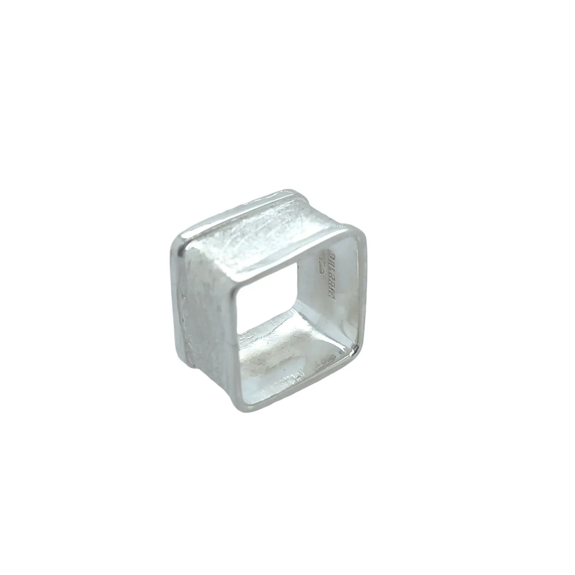 Square Sterling Ring Brushed