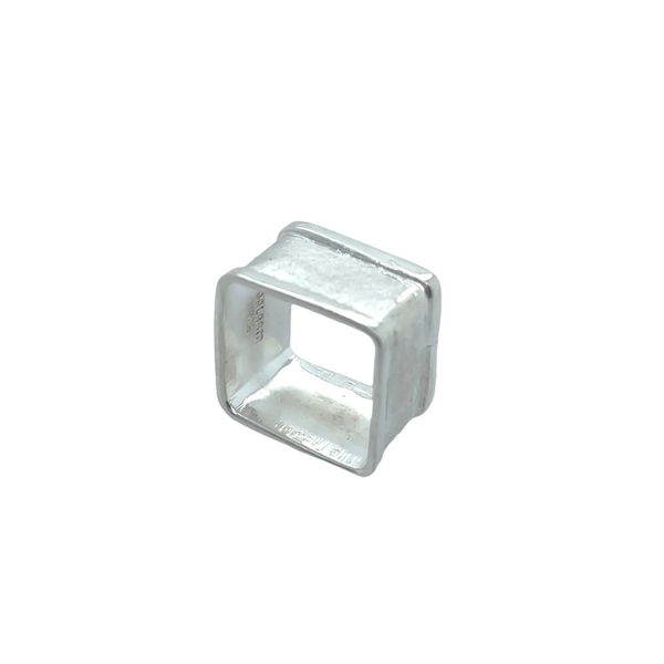 Closeup photo of Square Sterling Ring Brushed