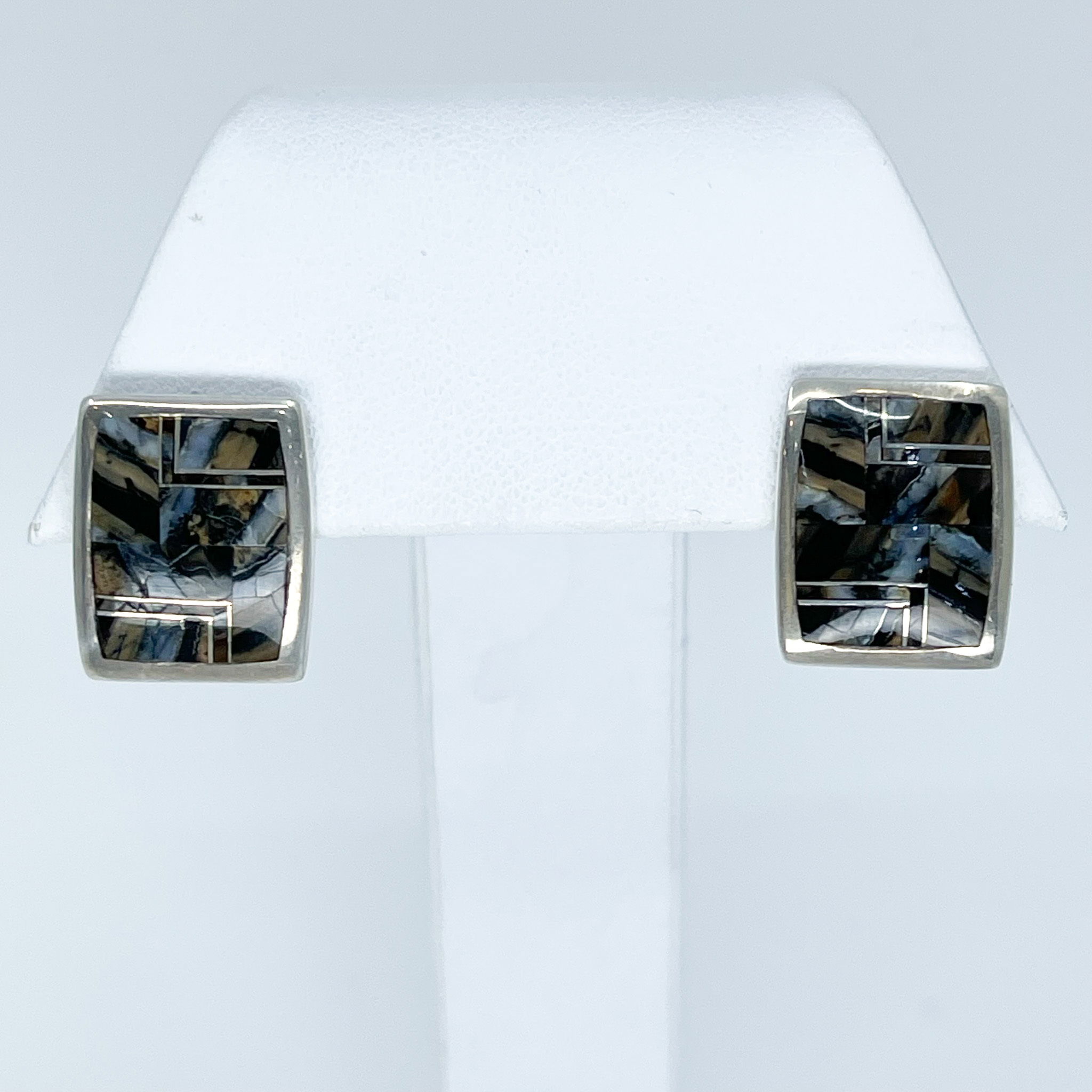 Sterling Silver Studs w/ Woolly Mammoth Teeth inlay Sterling Silver Studs w/ Woolly Mammoth Teeth inlay