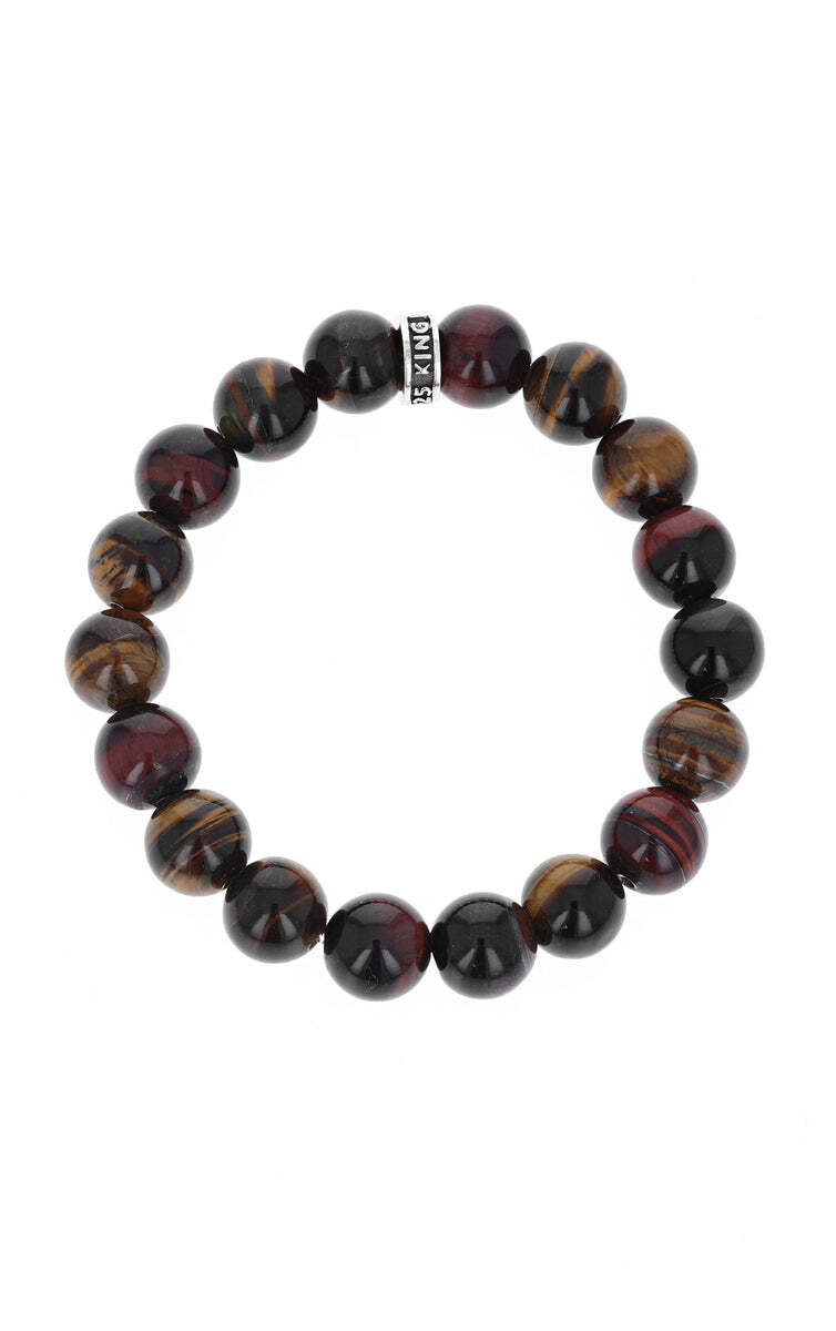 Red Tiger Eye Bracelet with Logo Ring